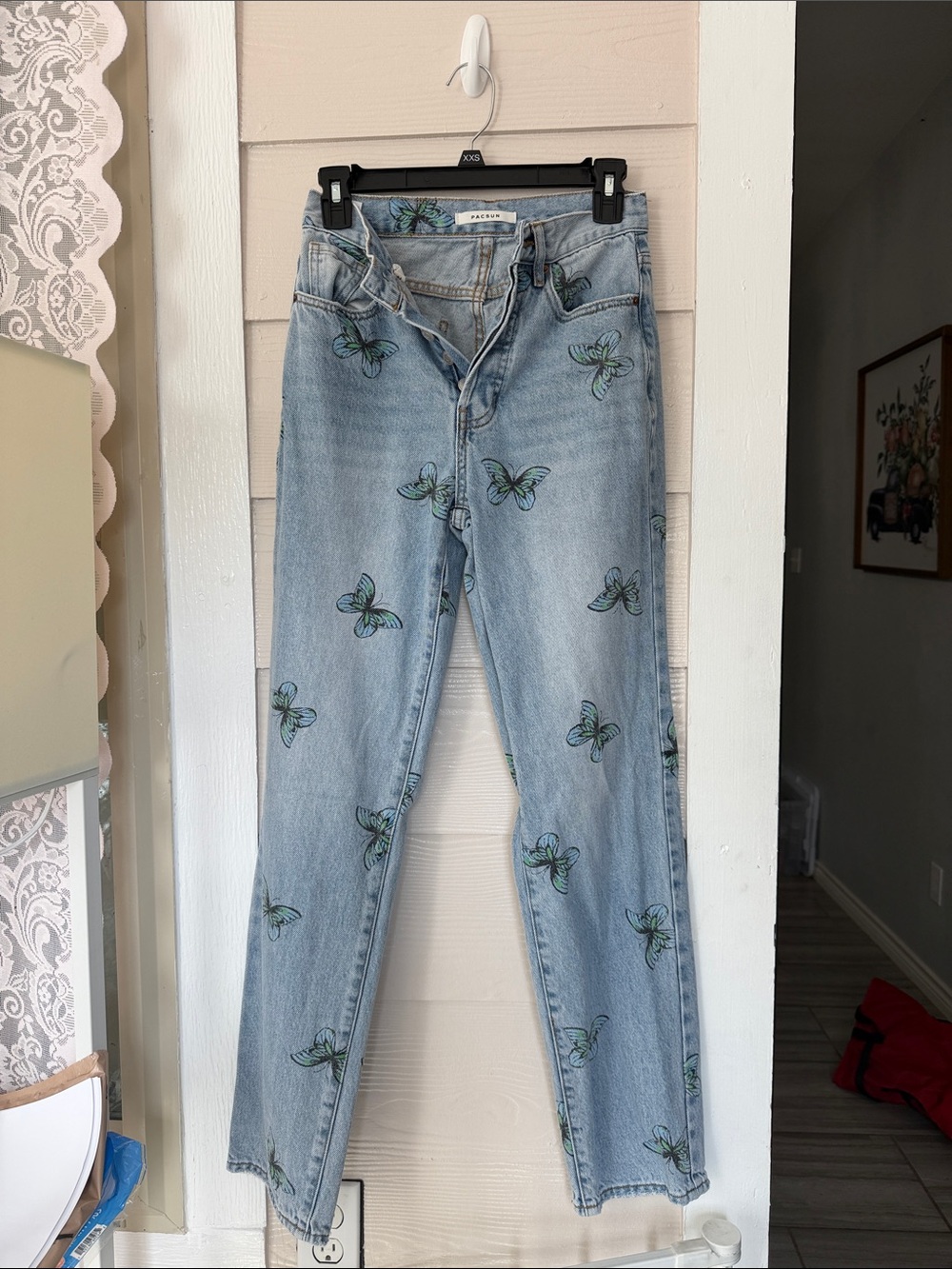 Butterfly Light Blue Women’s Dad Jeans